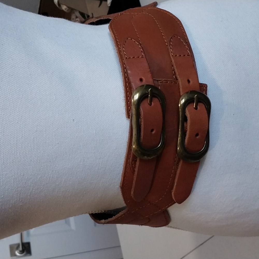 Crimson saddle leather western corset belt XS